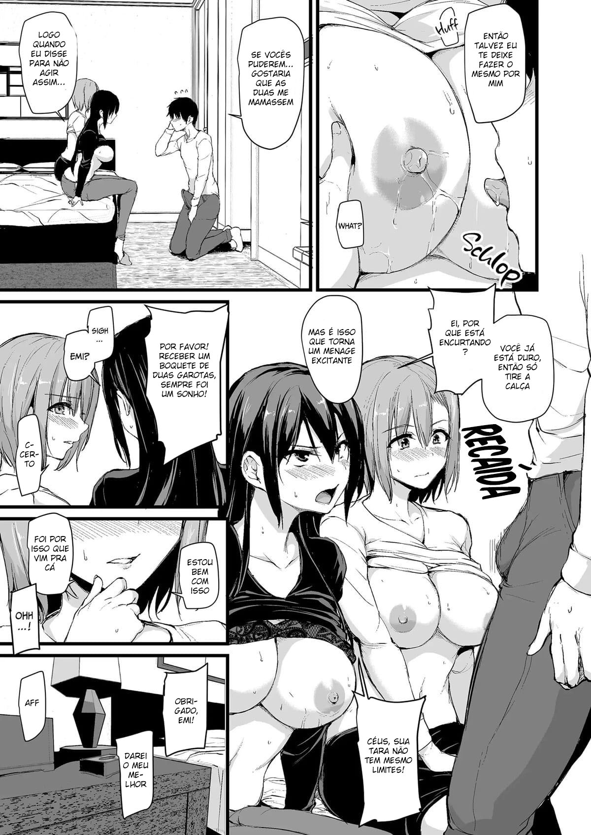 Eu não consigo ficar duro sem dois pares de seios, então minha esposa chamou uma amiga!